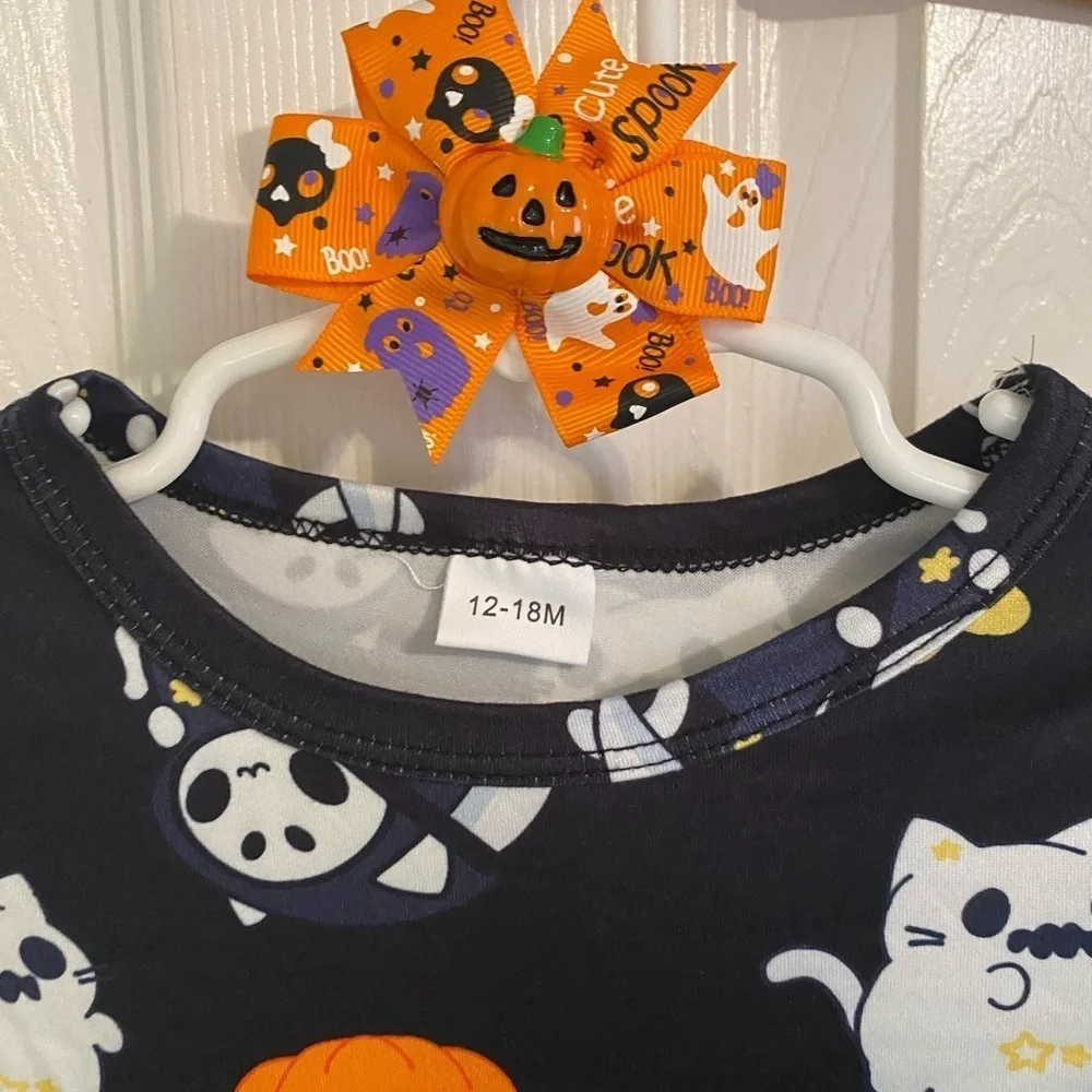 New Halloween Dress & Hair Bow